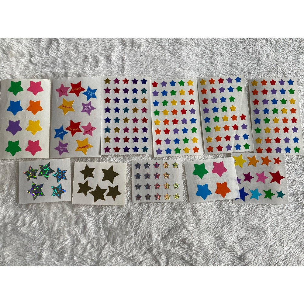 Mrs. Grossman's Sticker Lot Stars Vintage 80s 90s Mini Foil 11 Mods Sheets